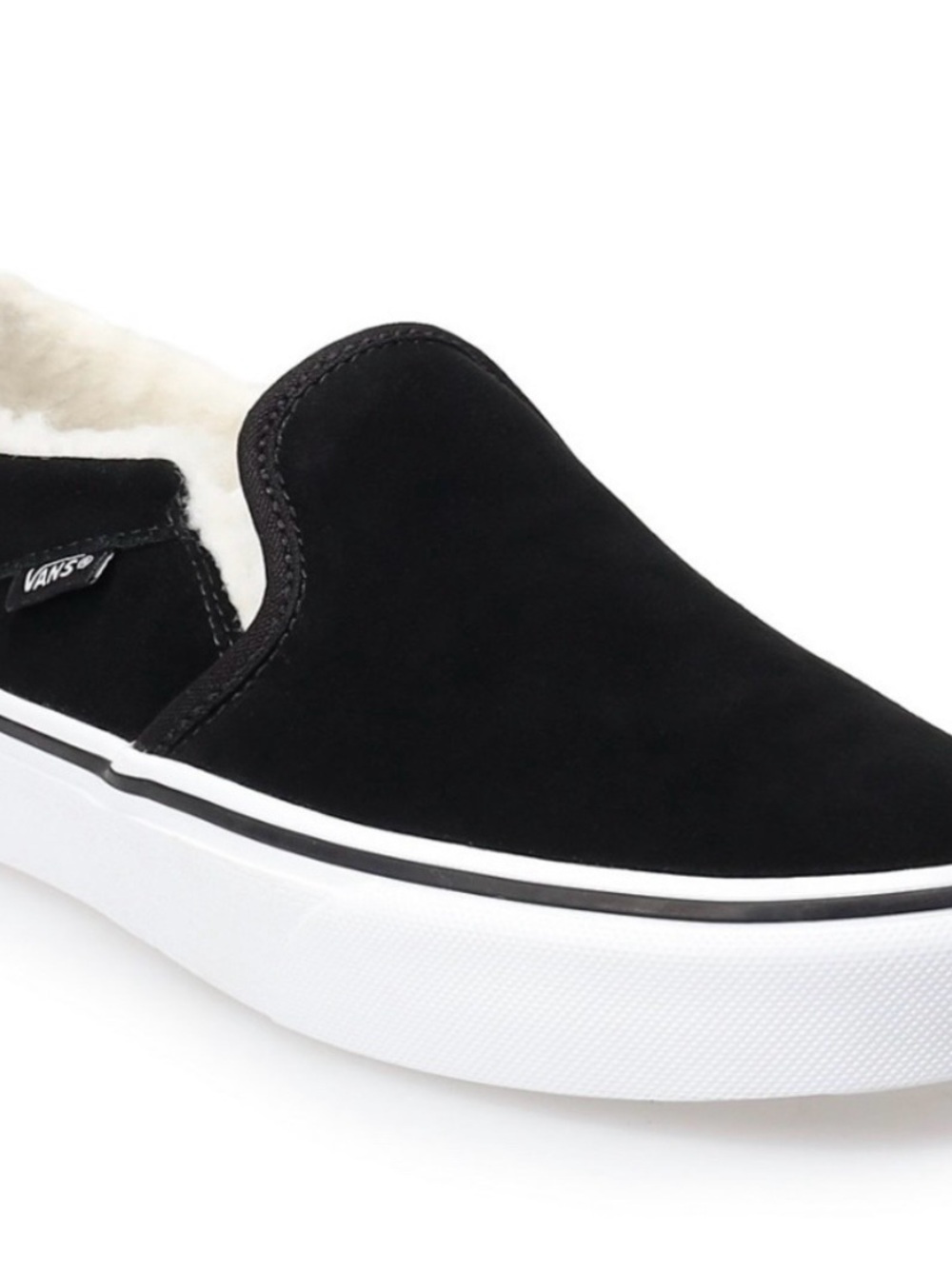 Vans Asher Black Slip-On Sneaker with White Sole